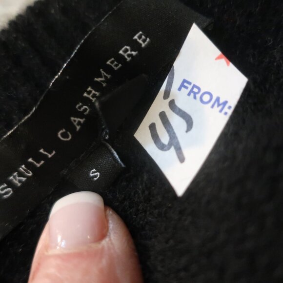 Womens Skull Cashmere Black Distressed Sweater S - Picture 9 of 9